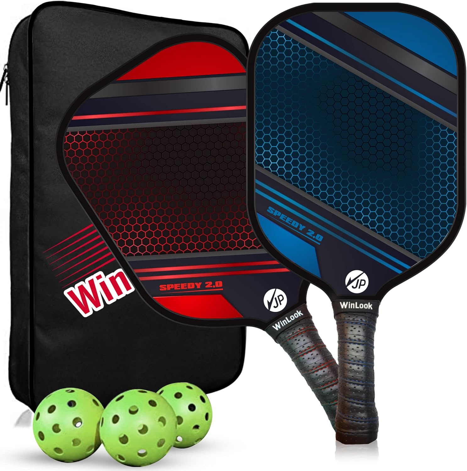 Paddle Racket Set Pickleball Paddles Set – Graphite Carbon Fiber Rackets - Set of 2 – JP ...